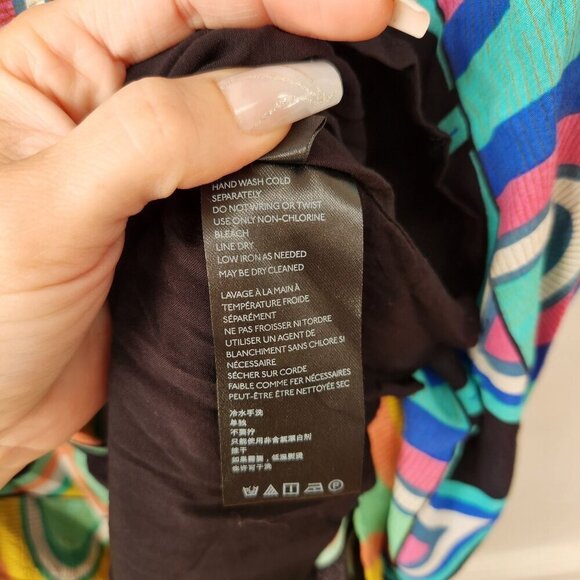 Anthropologie Kenzie Dress 70s Retro Geometric Asymmetric Midi Women's 4 - Picture 9 of 10